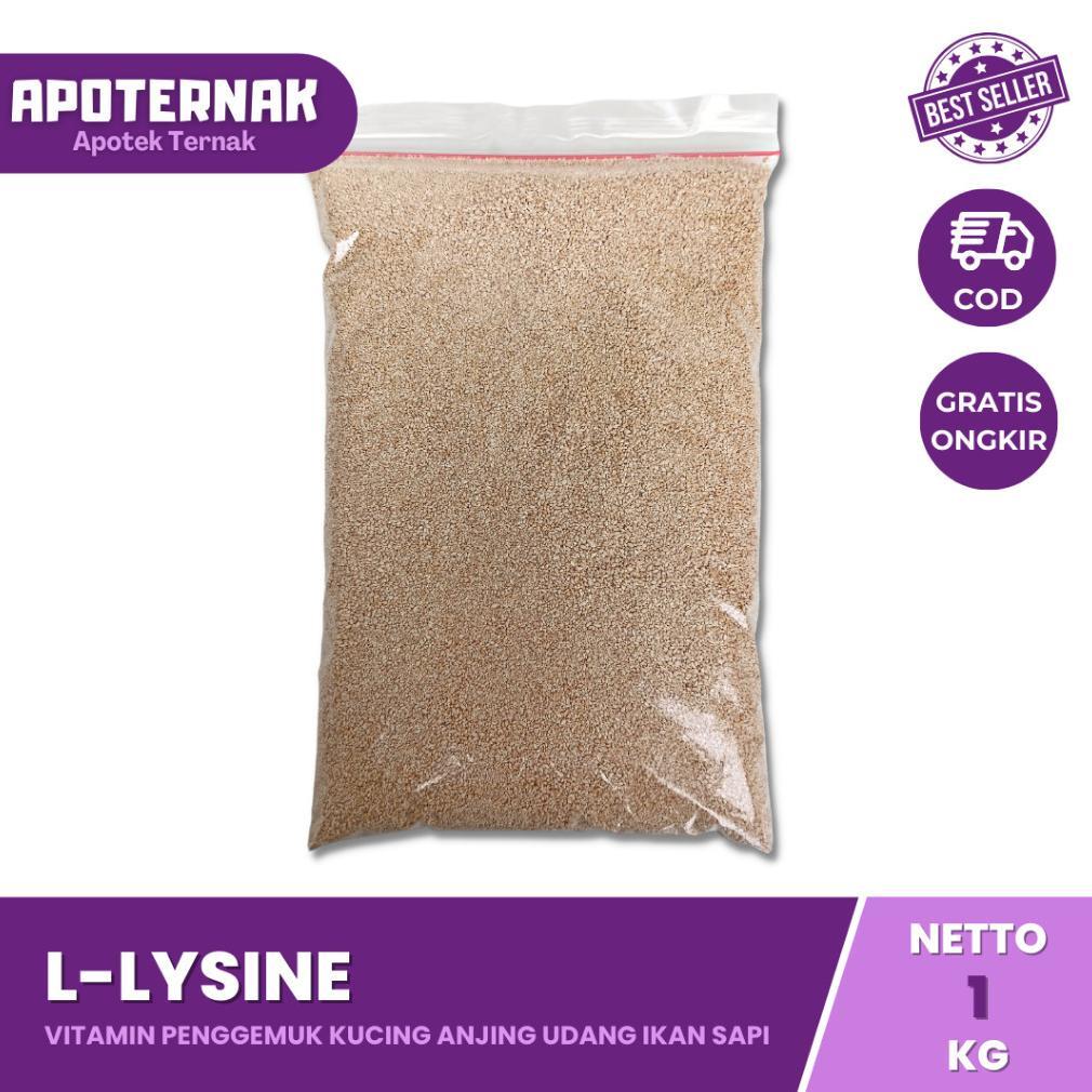 Stok Ready Lysine 1Kg - Suplemen Vitamin Penggemuk Udang Ikan Kucing Sapi Ayam | L-Lysine Monohydroc