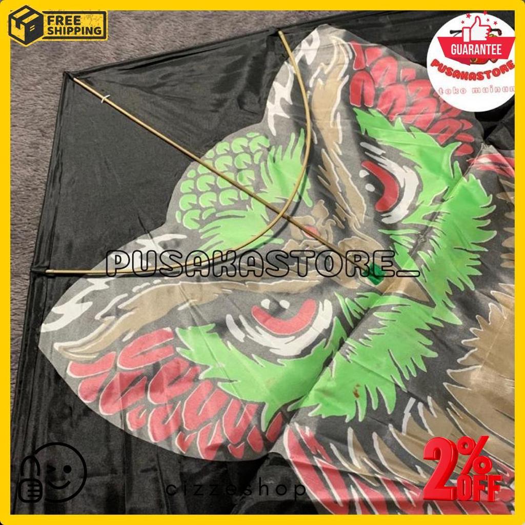 Cuci Gudang Layangan Motif Kain- Motif Burung Hantu/ Barong Bali/ Superman/ Spiderman | Layangan Pan
