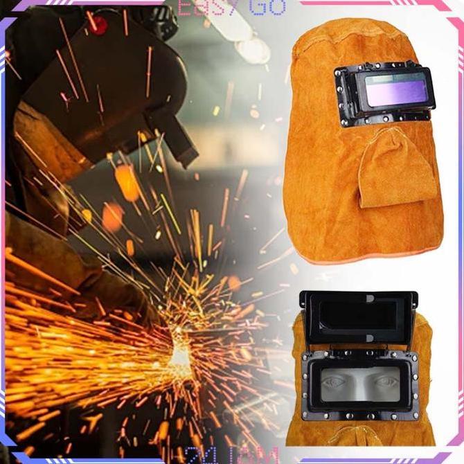QYUISHOP Topeng Las Argon Universal Topeng Las Welding Otomatis Topeng Las Kulit Sapi Topeng Las Lis