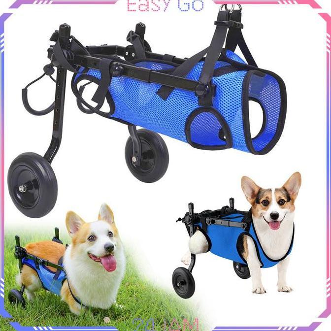 QYUISHOP 1set Kursi Roda Anjing Dog Wheelchair Anjing Kucing Adjustable Kursi Roda Hewan Untuk Kucin