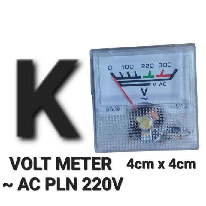 VOLT METER KECIL JARUM PENUNJUK TEGANGAN ARUS PLN V AC STAVOL STABILIZER 500W WATT  PANEL LISTRIK MO