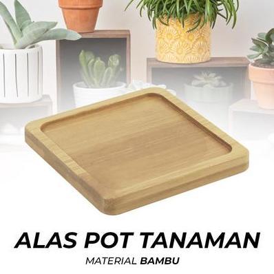 TSUZEMON Alas Tatakan Pot atau Gelas Bambu Desain Minimalis Bentuk Persegi