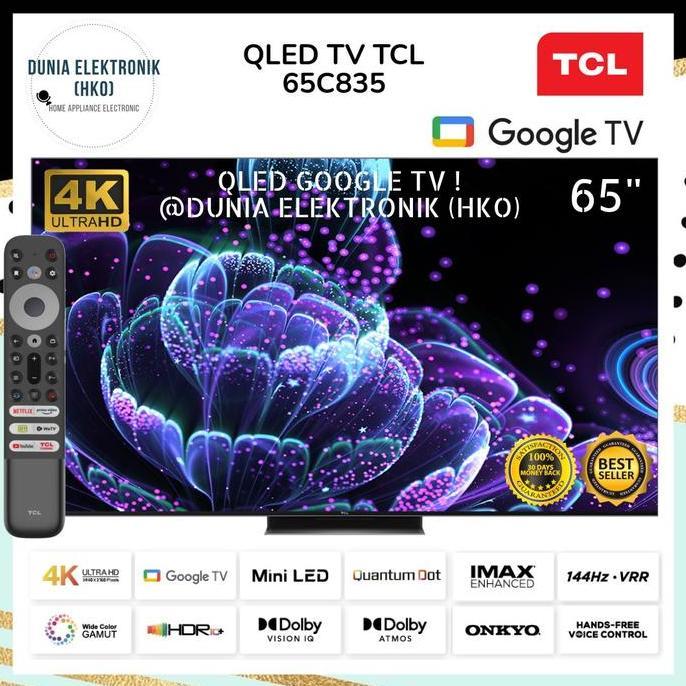Bestseller- QLED TV TCL 65C835 C835 GOOGLE TV 65 INCH 65" SMART TV 65 INCH 4K UHD