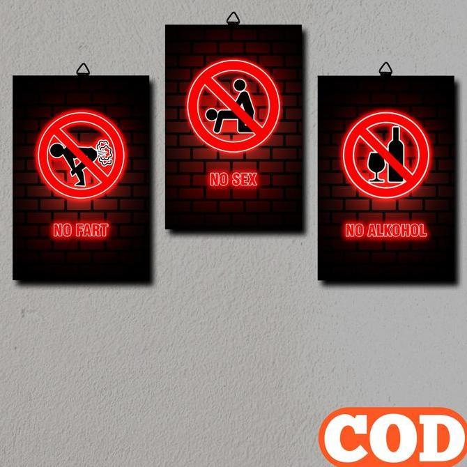 Ra - Pajangan Dinding Gambar Neon Dilarang / Hiasan Poster Murah Keren Aesthetic / Dekorasi Dinding