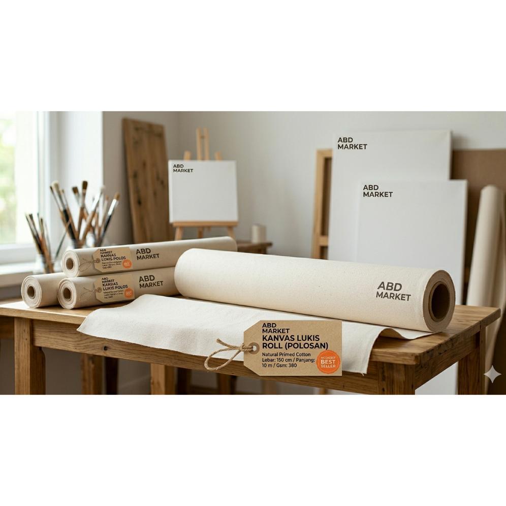 Kanvas Roll Putih Tc 150 x 3 Meter - Kanvas Lukis Putih Roll - Kanvas Siap Lukis New