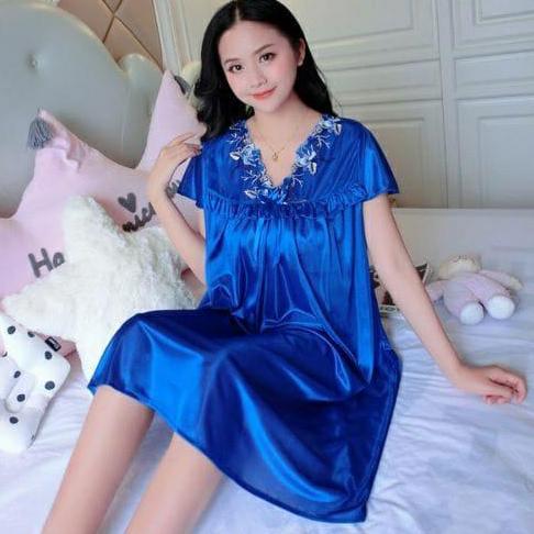 Visio- Vergo - Dress Renda Bunga Putih Py 134 / Baju Tidur Nita Jumbo