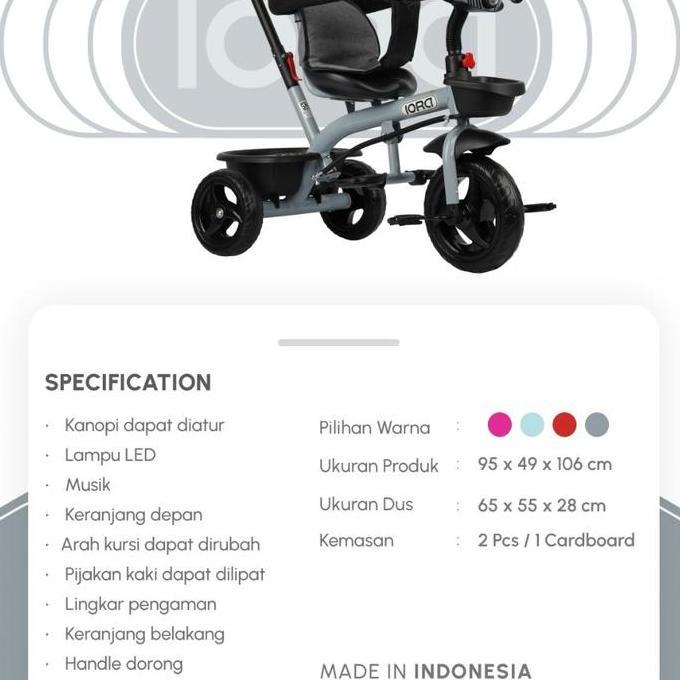 Promo Sepeda Anak Roda Tiga IORA PMB T11 T-11 T26 T-26 Diskon