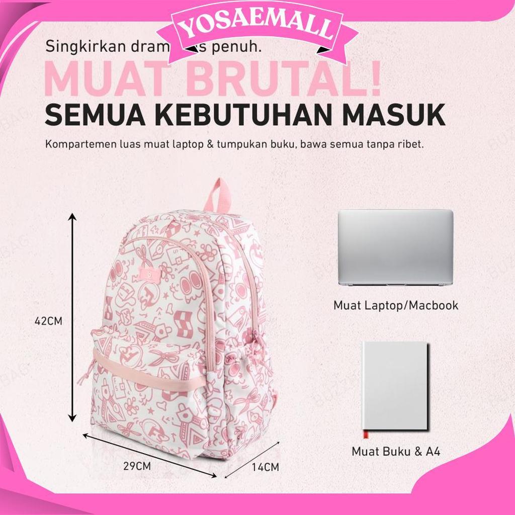 BUZZBAG - Tas sekolah pink aesthetic school bag aesthetic tas sekolah tas ransel laptop Terbaru