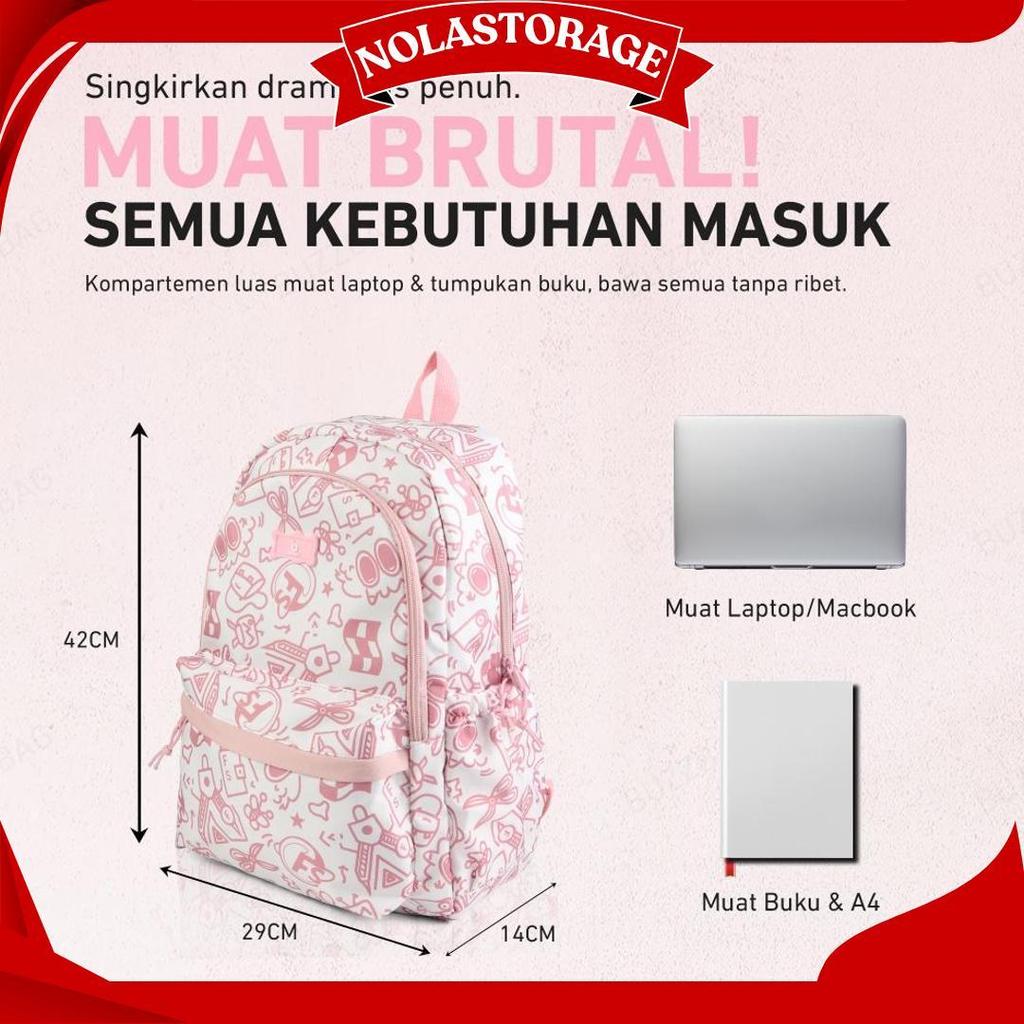 BUZZBAG - Tas sekolah pink aesthetic school bag aesthetic tas sekolah tas ransel laptop Terbaru