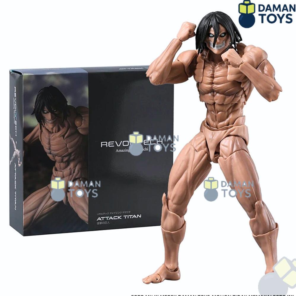 Action Figure Eren Yeager Attack Titan 15cm Revoltech Anime Model AOT