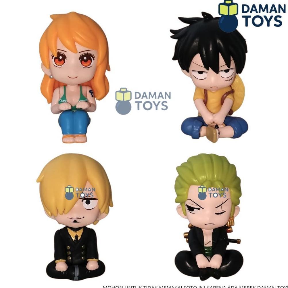 Figure set 5 One Piece Sitting Look Up Version - Luffy Nami Zoro Sanji
