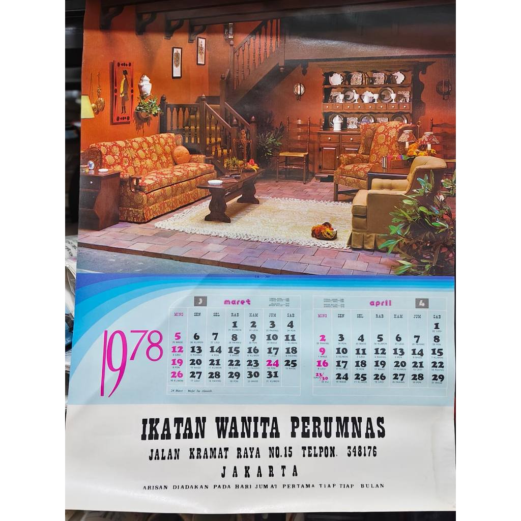 KALENDER LAMA KALENDER JADUL KALENDER TAHUN 1978 IKATAN WANITA PERUMNAS JAKARTA