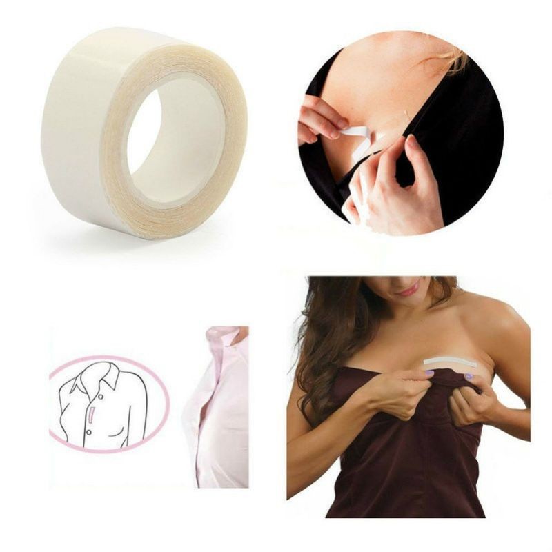 FINETOO FT30 Selotip Badan Baju Dress & Lingerie Kemeja V Transparan Invisible Body Tape