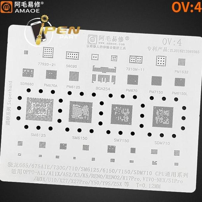 Acc- Plat Cetakan Amaoe Sm6125 Sm6150 Pm6125 Ov 4 Bga Cetakan Tebal