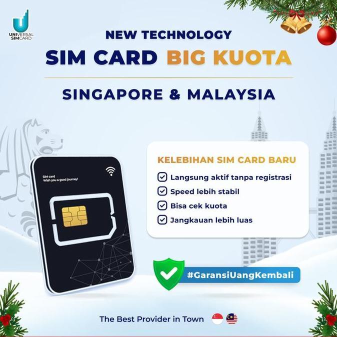 Acc- Unisim Sim Card Singapore Malaysia B Data || Travel Sim Card Singapura - Malaysia D