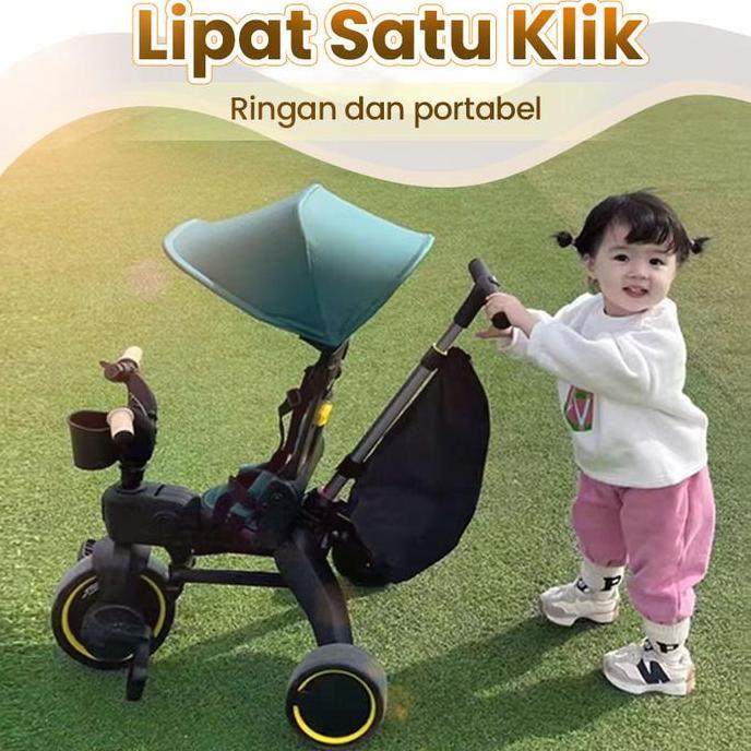 BGS VINAFANG Sepeda Anak Roda 3 Travelling Tricycle Multifungsi Bisa Putar Dan Berbaring - New Desig