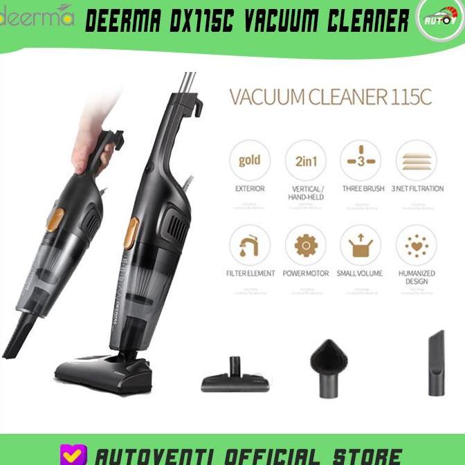 Deerma Dx115C Vacuum Cleaner 2In1 Penghisap Debu Lantai Rumah Kamar