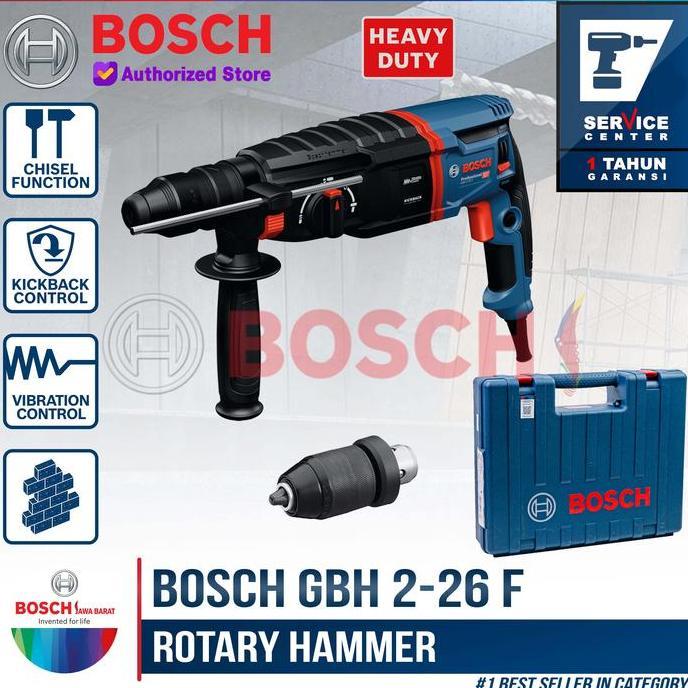 Grosir Bosch Bor Hammer Rotary Sds Gbh 2-26 Dre 26Mm 800 Watt Mesin Bor Beton Heavy Duty Dengan Inpu