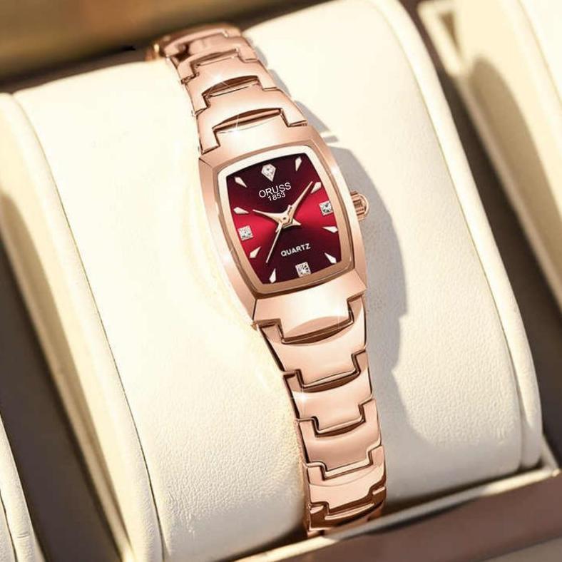 Jam Tangan Wanita Oruss Original Kecil Kotak Garansi Anti Air