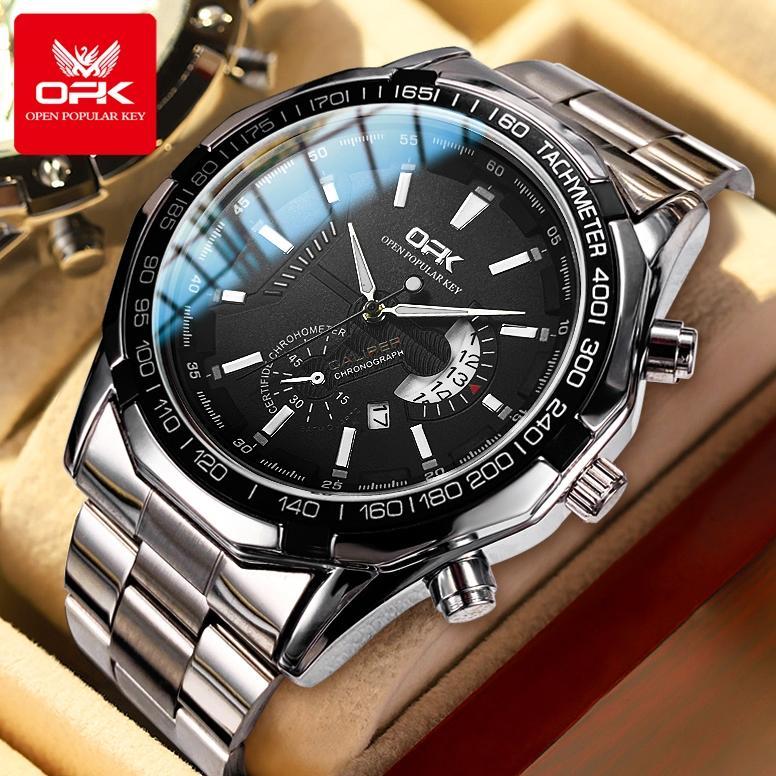OPK Jam Tangan Pria Anti Air Original 100% Mewah Chronograph Analog Keren Tahan Bisnis Kuarsa Asli N