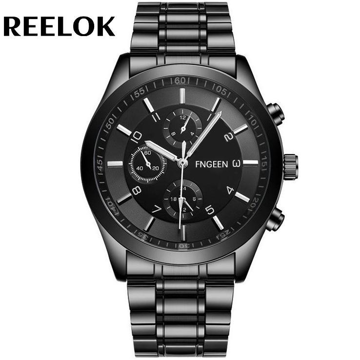 FNGEEN 5308 Jam Tangan Pria Luxury Stainless Steel Sport Quartz Original Anti Air Watch