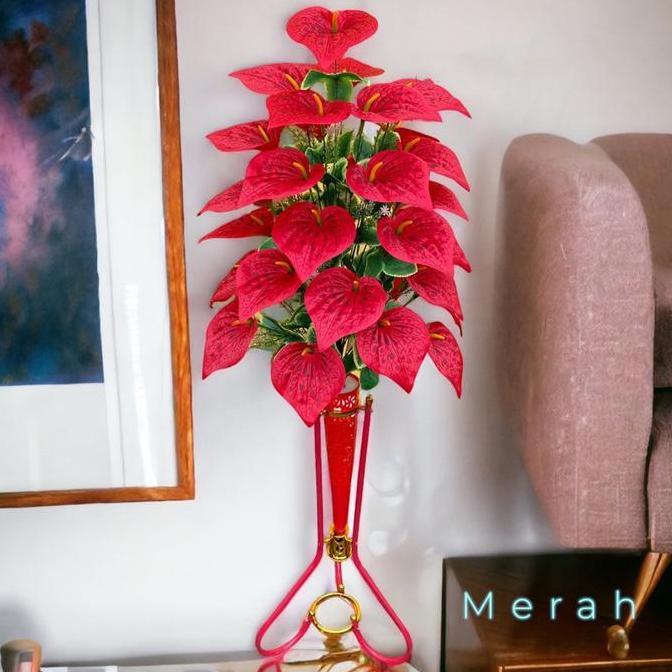 Rangkaian Bunga Anthurium/Calla Lily/Calla Lilly Artificial 18 Kuntum/Bunga Artificial Anthurium/Aro