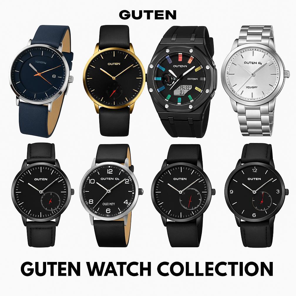 Guten Inc - Jam Tangan Pria Black Sport Watch