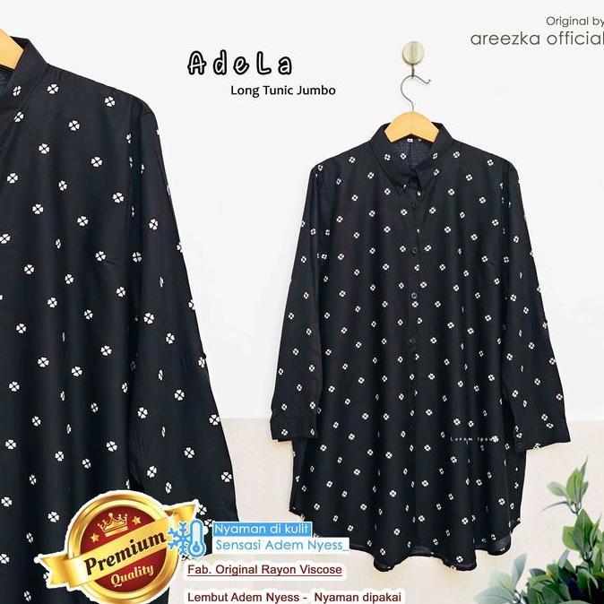Safira New Kemeja Tunik Atasan Muslim Wanita Areezka Motif Rayon Viscose Premium Adem Nyaman