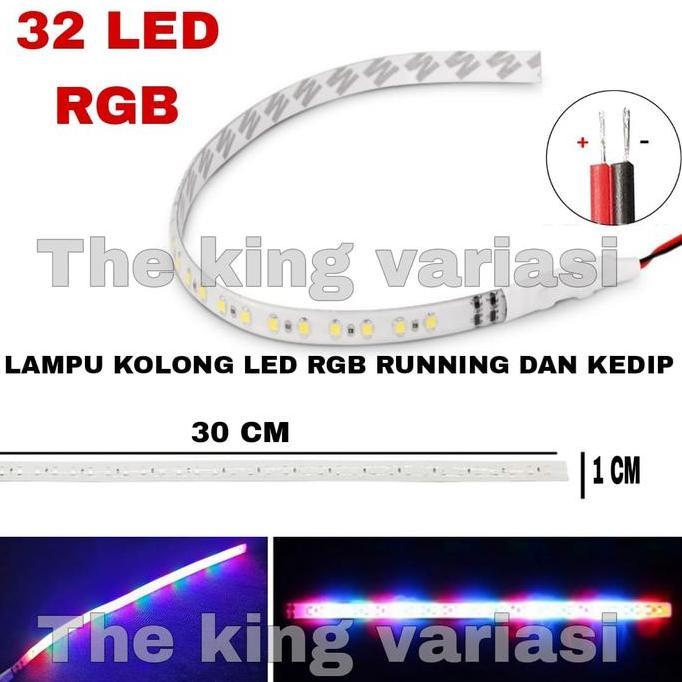 Lampu Kolong Led Motor Rgb Kedip Dan Running / Lampu Led Strip 30Cm Dc Pemakaian Semua Motor/ Lampu 