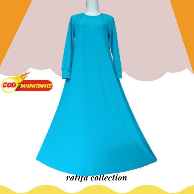 Gamis Jersey Polos Premium  Inner Dress Lengan Panjang Daleman  Baju Muslim  Dewasa Jumbo. Wanita Ju
