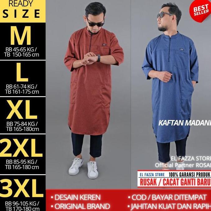 SUPER HEMAT - Baju Koko Pria - Kurta pakistan India - Gamis panjang pria - kaftan madani ROSAL