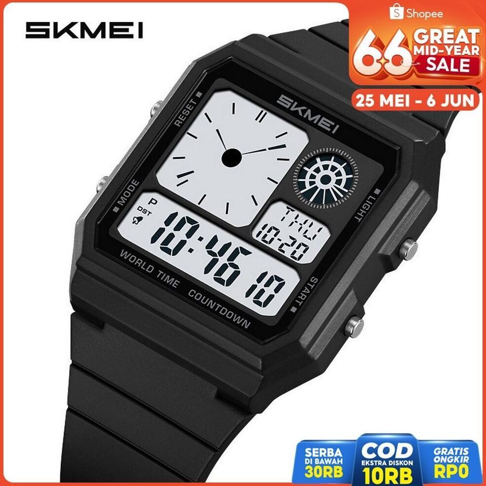 Jam Tangan Digital Tipis Pria SKMEI 2347 Original Anti Air Sport Watch Tren Terbaru