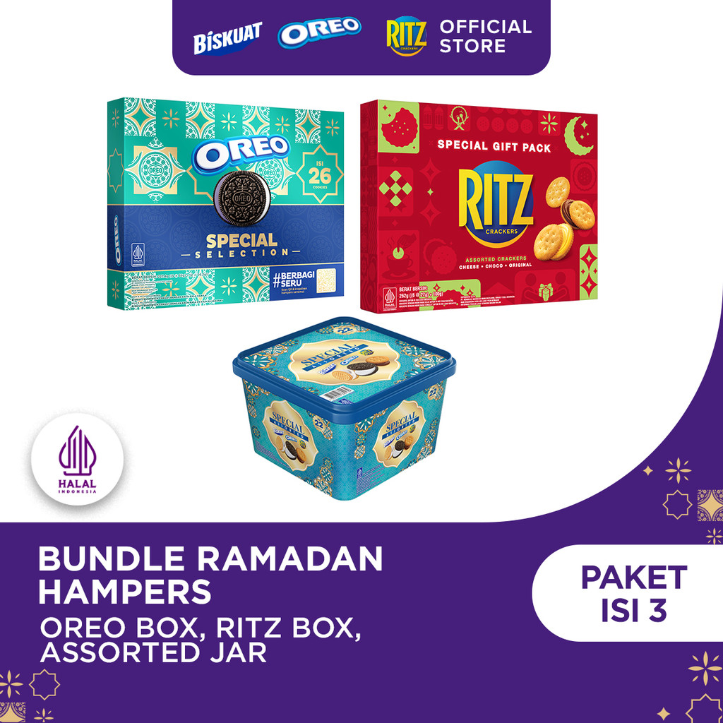 Bundle Hampers Ramadhan Isi 3 - Oreo, Biskuat, Ritz, Lebaran Parsel Gift Box Bingkisan Ramadan untuk