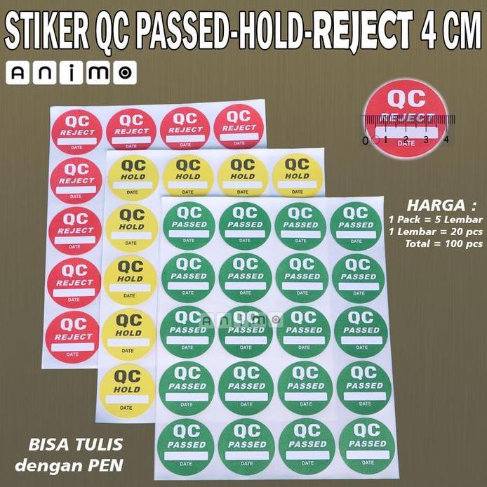 Ready STIKER BULAT QC PASSED QC REJECT 40 mm - Quality Control Passed - QC Reject  4 cm