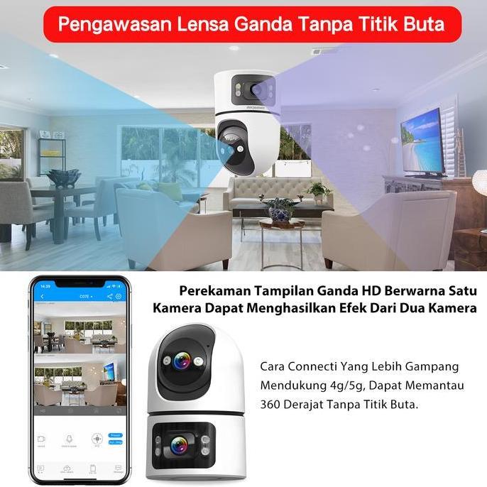 XIHANCAM 5MP Dual Lens CCTV Indoor Wifi Camera 360 CCTV Rumah Kamera CCTV Wifi Jarak Jauh Lewat HP