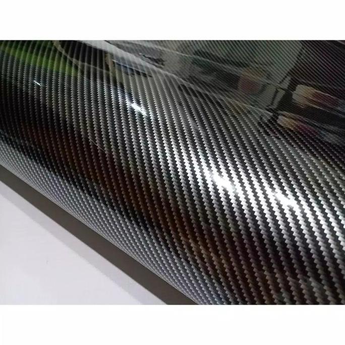 Skotlet carbon kevlar silver hitam super glossy sticker