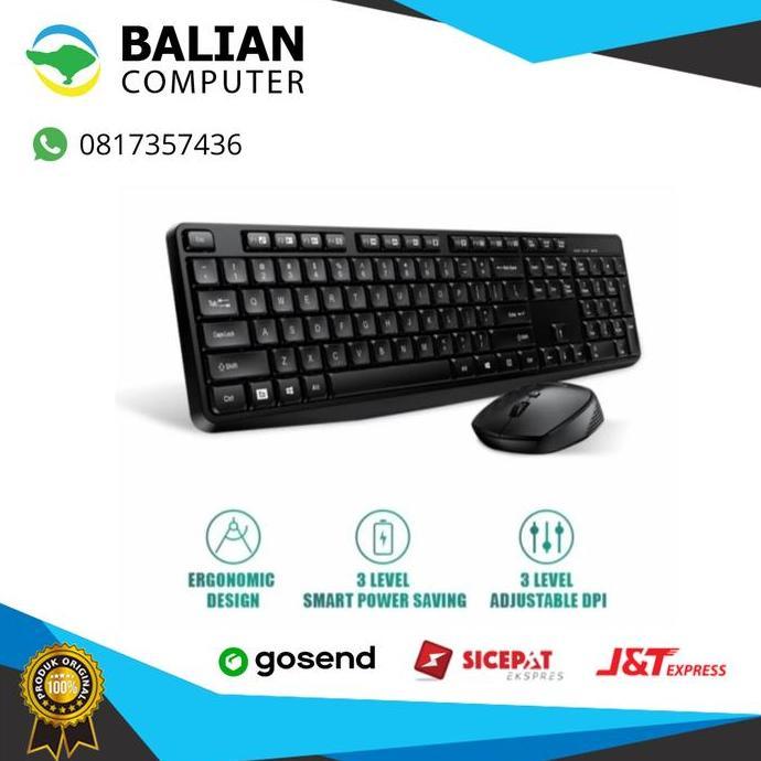 Mouse dan Keyboard Wireless Robot KM3100, Combo Mouse Keyboard Wireless