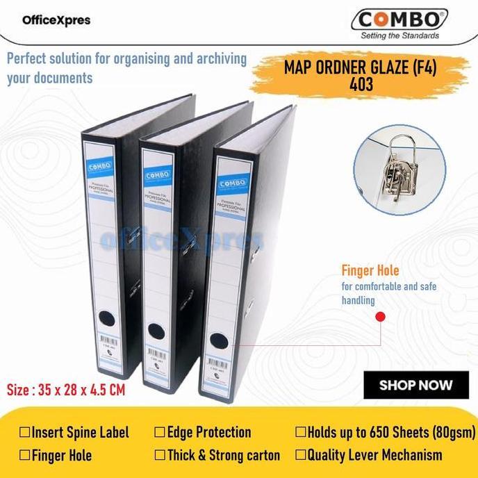 JAVXIACI Ordner F4 Folio Glaze / Ordner Sejenis Bantex / Odner Karton 403 Combo