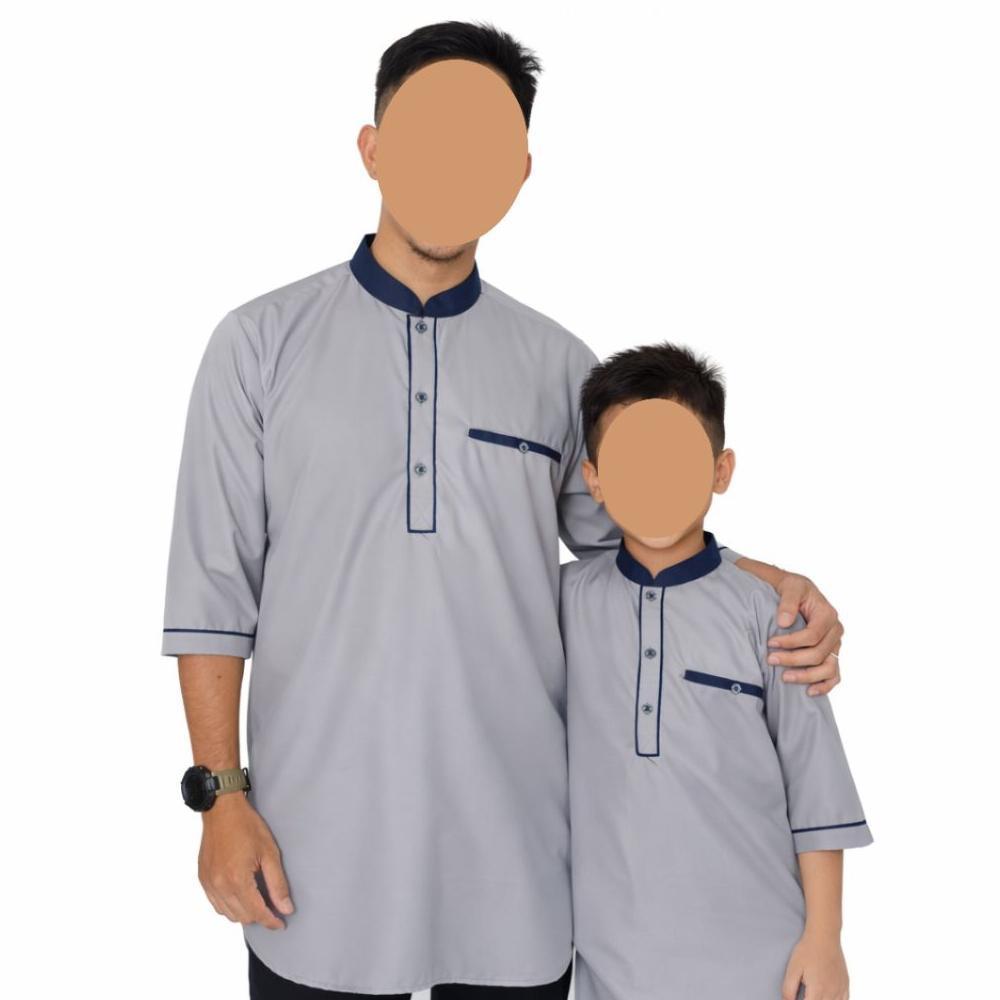 PAKET HEMAT Baju Koko Kurta Pria Couple Ayah dan Anak laki laki Lengan 3/4 Bahan Toyobo Royal Mix wa