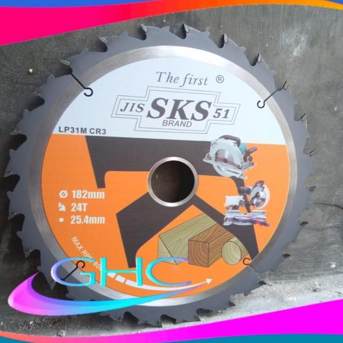 QURYGHANZ Mata Gergaji Circular 7 Inch 24T Mata Gergaji Belah Kayu Potong Kayu