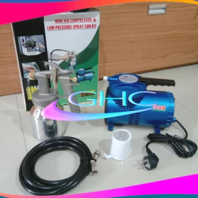 QURYGHANZ Mesin Kompresor mini plus SPRAY GUN KIT Kompresor mini cat OPT
