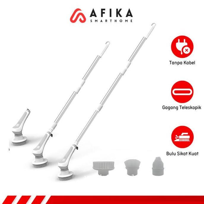 SHANNOORA Sikat Pembersih Elektrik Cordless Spin Scrubber Sikat Toilet Elektrik Sikat Pembersih WC