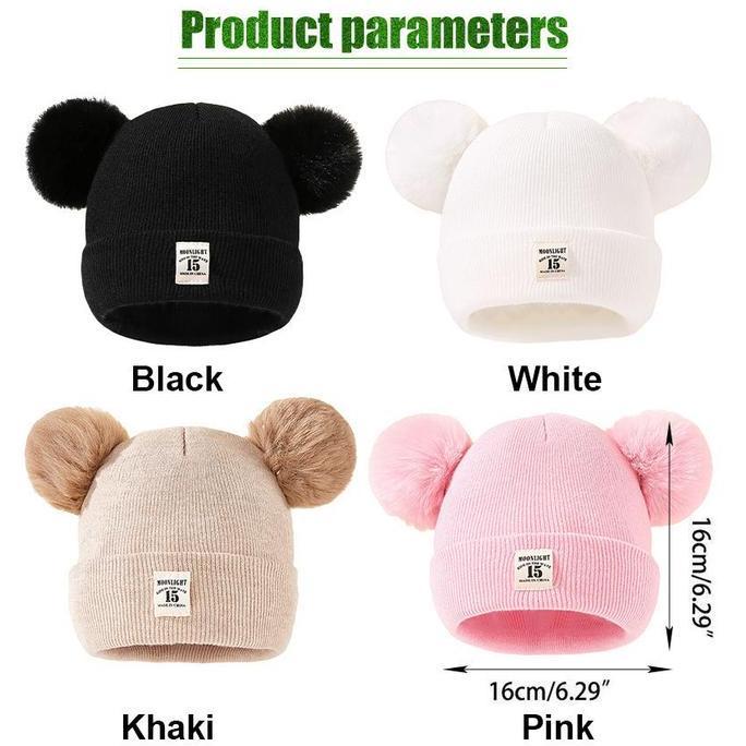 TOPFUF Topi Bayi Rajut Beanie Hat Anak 0-2 Tahun Katun Lembut Kuwuk Bayi Laki-Laki Perempuan Unisex 