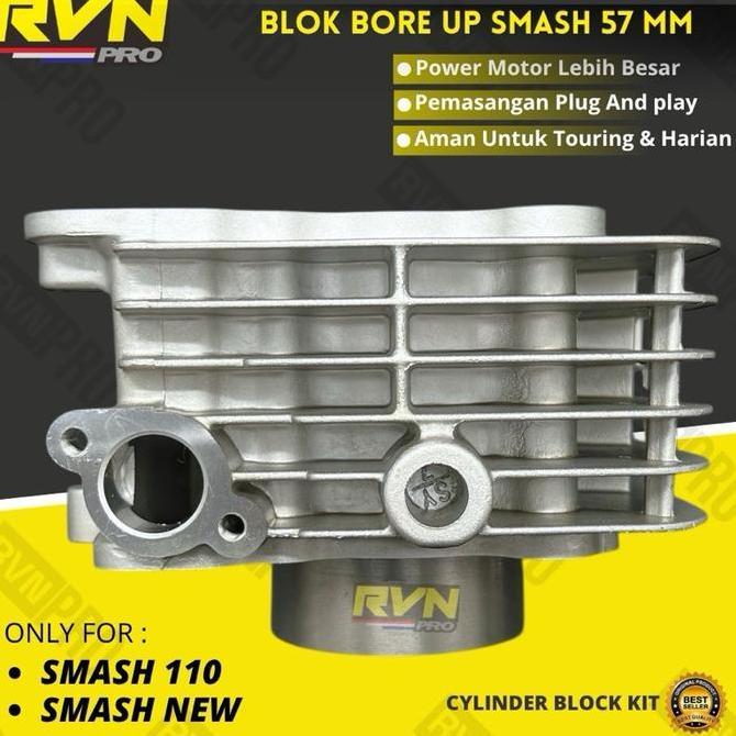 BLOCK SEHER BORING BLOK SEHER BELOK SEHER BORE UP SUZUKI SMASH 110 SMASH NEW 57 MM 57MM ORIGINAL RVN