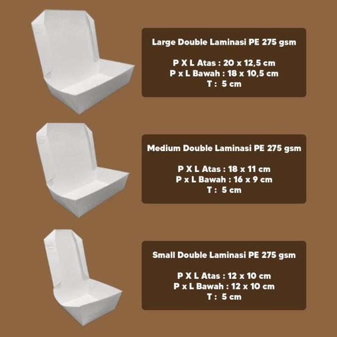 KOTAK LUNCH BOX PAPER PUTIH | PAPER LUNCH BOX IVORY TEBAL