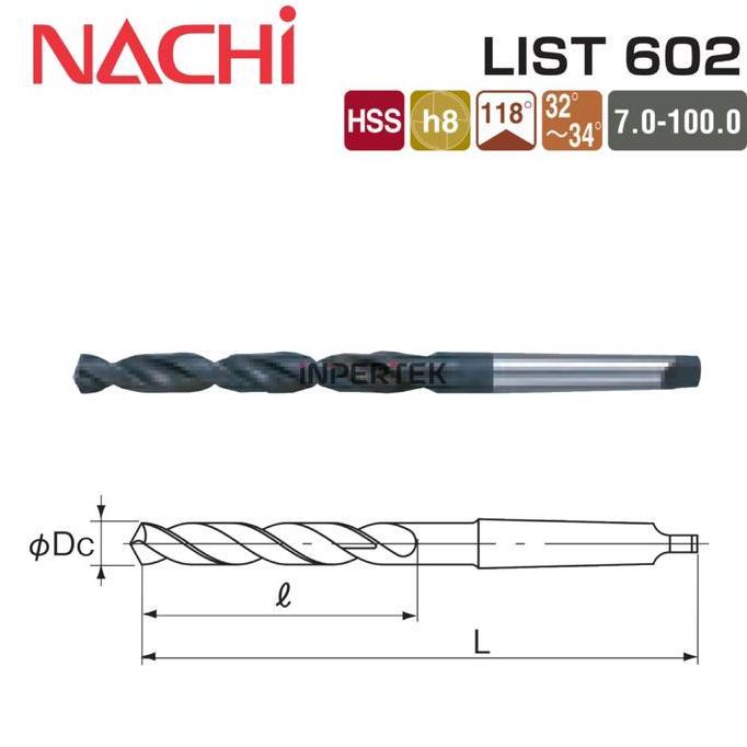 ADZKIMI Nachi 29 Taper Shank Mata Bor Nachi 29.0 HSS Bor Besi Keras 29 Nachi