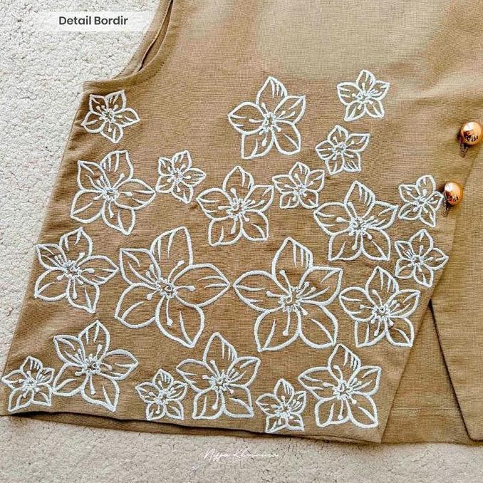 Bynissa - SALVIA VEST - Outerwear - Outer - Vest - Linen - Bordir - Embroidery -  Basic - Baju Atasa