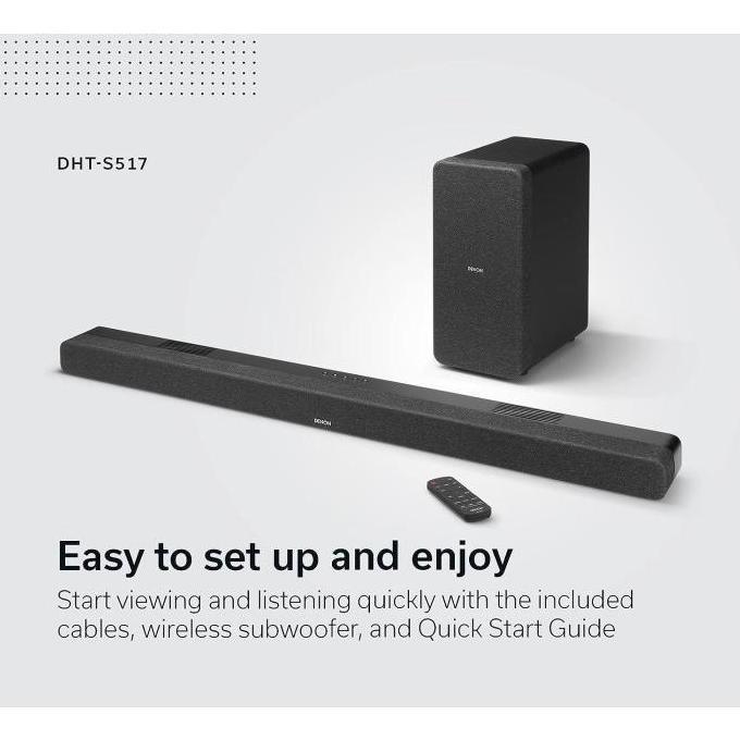 DENON DHT-S517 DHTS-517 SOUNDBAR WITH DOLBY ATMOS & WIRELESS SUBWOOFER