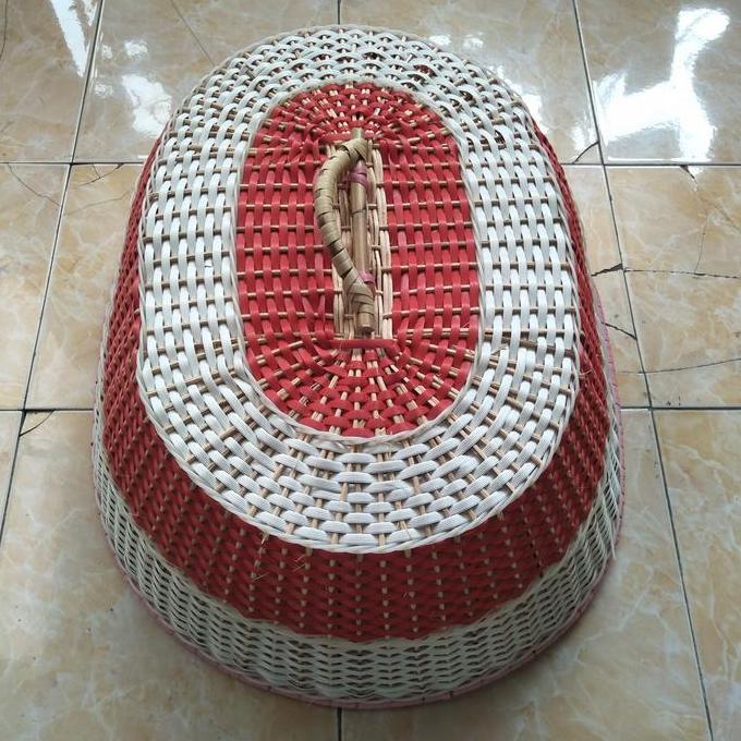 Tudung Saji Rotan Sintetis Oval Ukuran Besar 67X52X22Cm / Tudung Saji Aesthetic / Tutup Makanan Este
