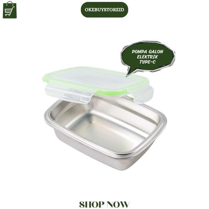 Kotak Makan Stainless Steel Anti Tumpah Lunch Box Metode Lock N Lock